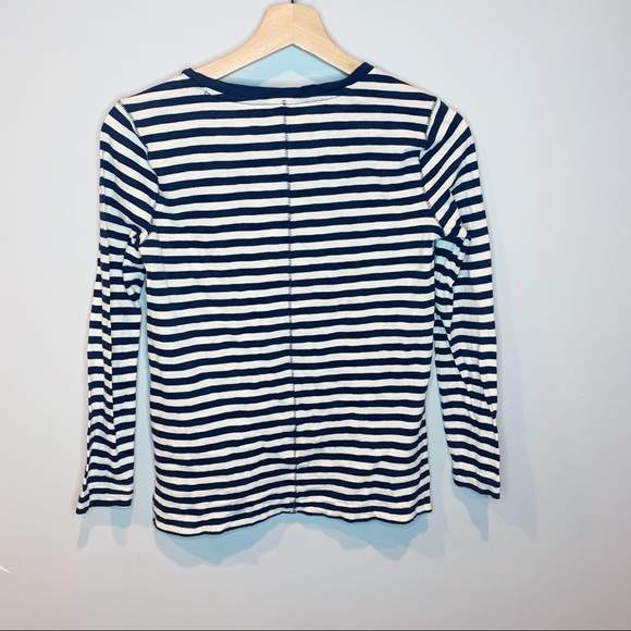 Whisper Cotton Stripe Long Sleeve Crewneck Tee - Picture 3 of 6